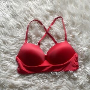 Victoria's Secret Light Red Padded Demi T-Shirt Lounge Bra Size Large